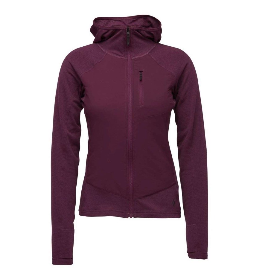 Women * | Black Diamond Coefficient Lt Hybrid Hoody Women'S Blackberry