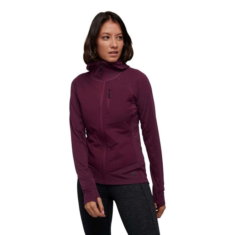 Women * | Black Diamond Coefficient Lt Hybrid Hoody Women'S Blackberry